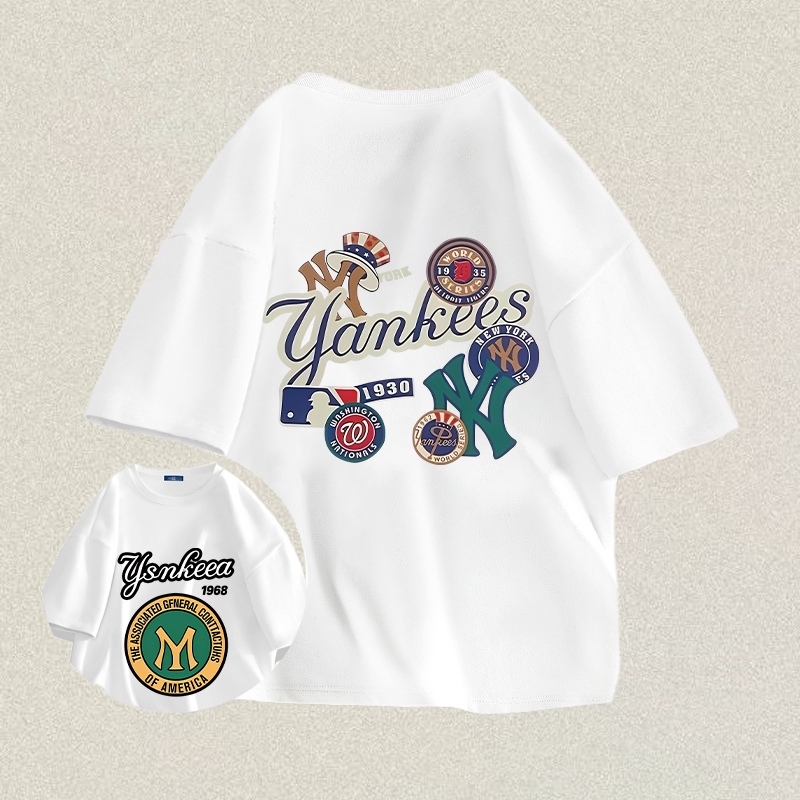 RENELLE Baju Kaos Oversize Pria | Yankees MLB 1968 Retro | Kaos Pria Distro Original | Baju Kaos Pri