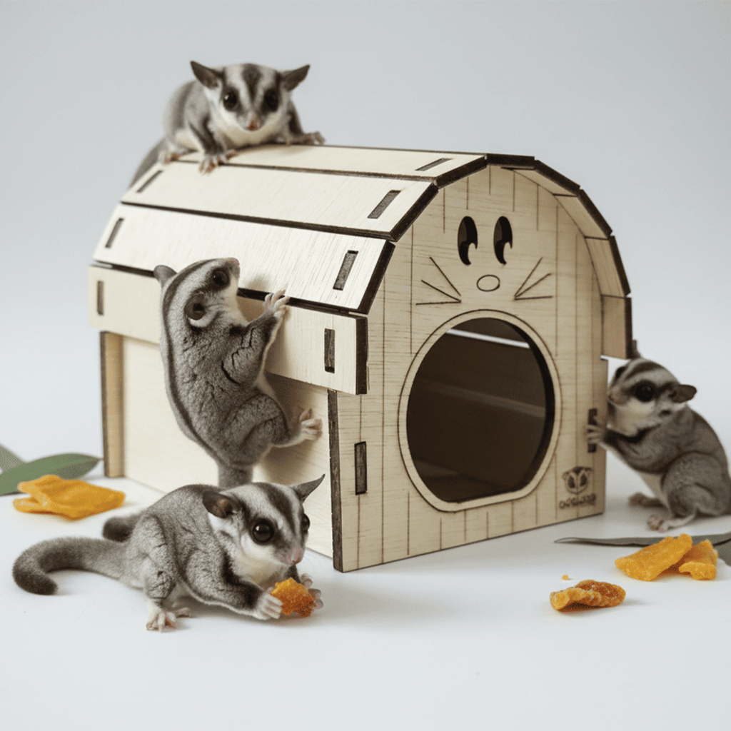 ADEWAP GLIDER House Cabin  Laser Cut Rumah Kayu Sugar Glider Hamster Marmut Tempat Bersembunyi & Bermain Hewan Kecil