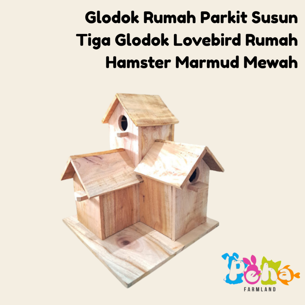 Glodok Rumah Parkit Susun Tiga Glodok Lovebird Rumah Hamster Marmud MewahGLODOK KOTAK GELODOK PARKIT