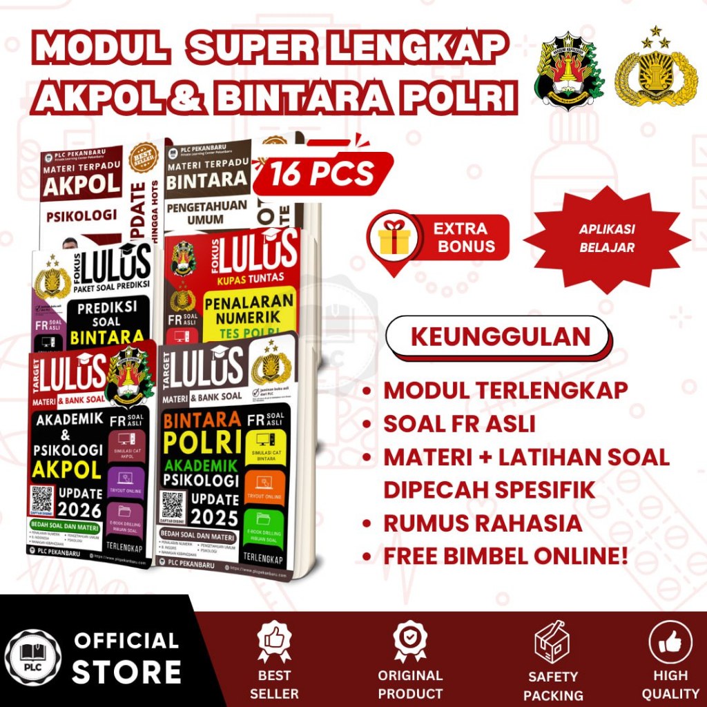 Paket Buku AKPOL + Bintara POLRI 2027 Super Lengkap 16 Buku Materi + Pembahasan PLC
