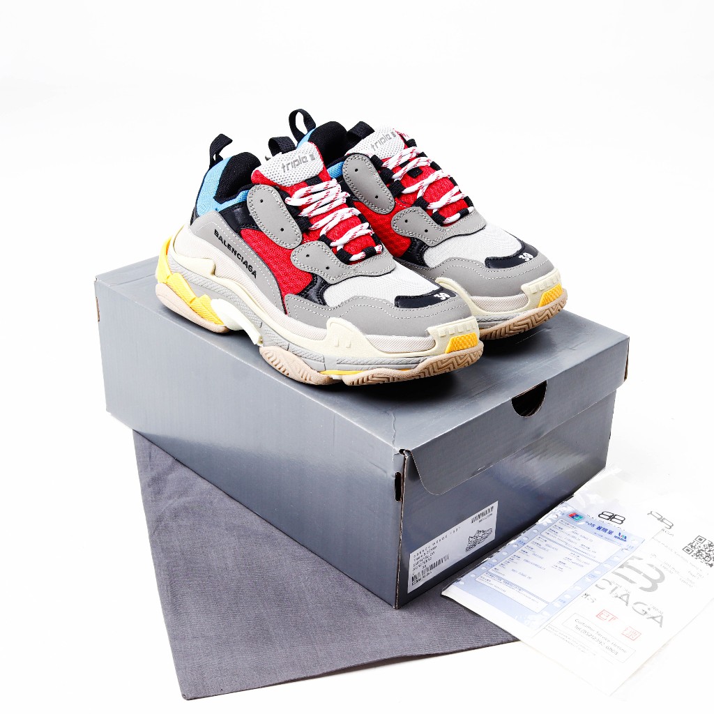 Balenciaga Triple S Grey Red Gris