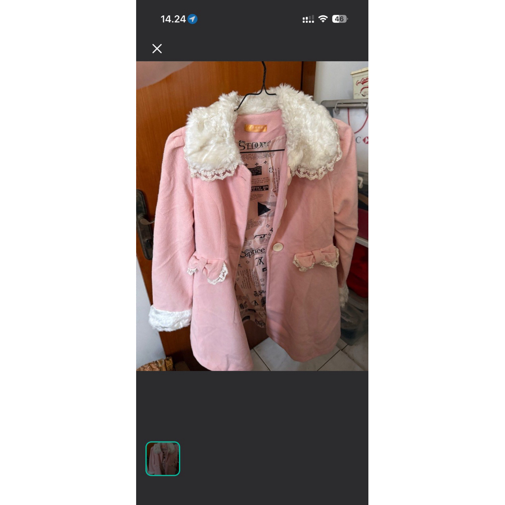 winter coat pink wool