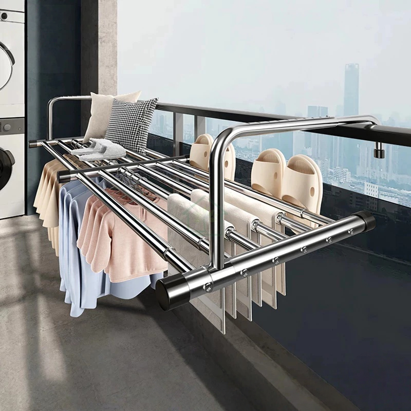 Rak Jemuran Pakaian Lipat Dalam Ruangan Rak Jemuran Pakaian Pakaian Handuk Sepatu Tempel Dinding Bal