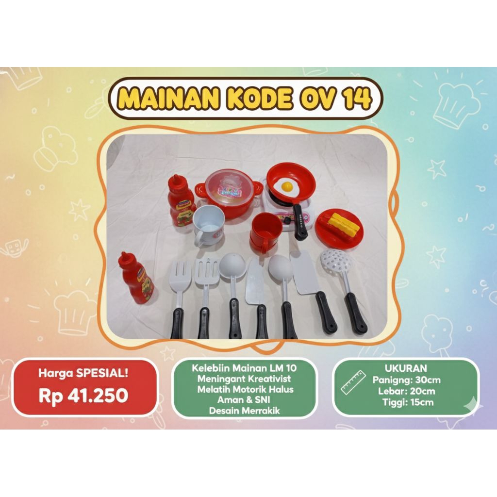 Mainan Anak Peralatan Dapur buat Anak Perempuan Lm 10 / Mainan Masak set kode Lm10