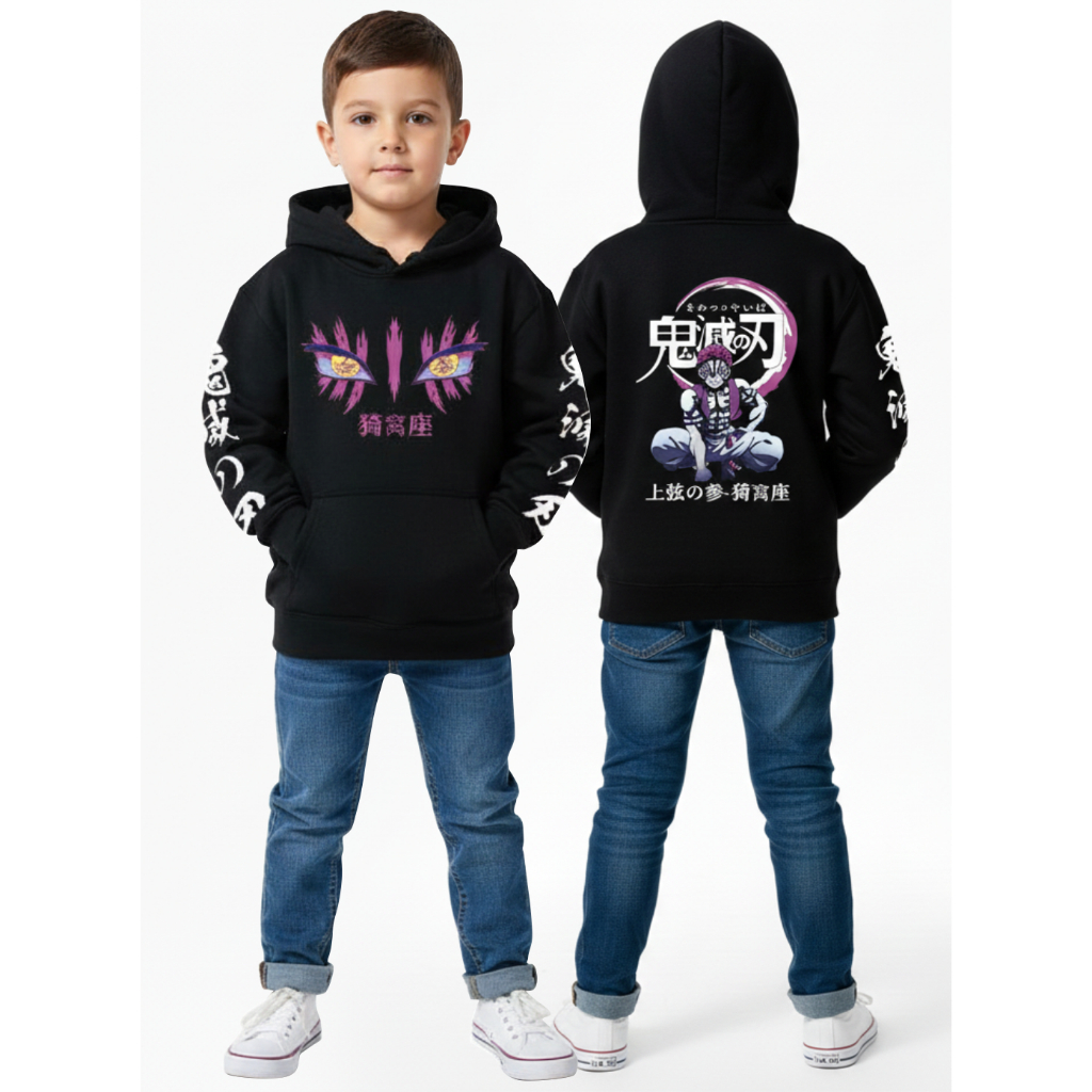 Jaket Hoodie anak laki-laki dan perempuan cocok tuk 4-10 tahun desain anime