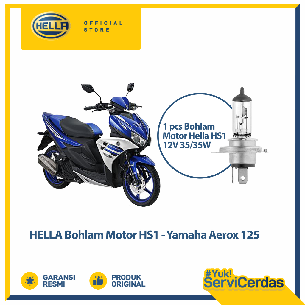 Bohlam Motor Hella Yamaha Aerox 125 HS1 12V 35/35W PX43T Standard - Lampu motor