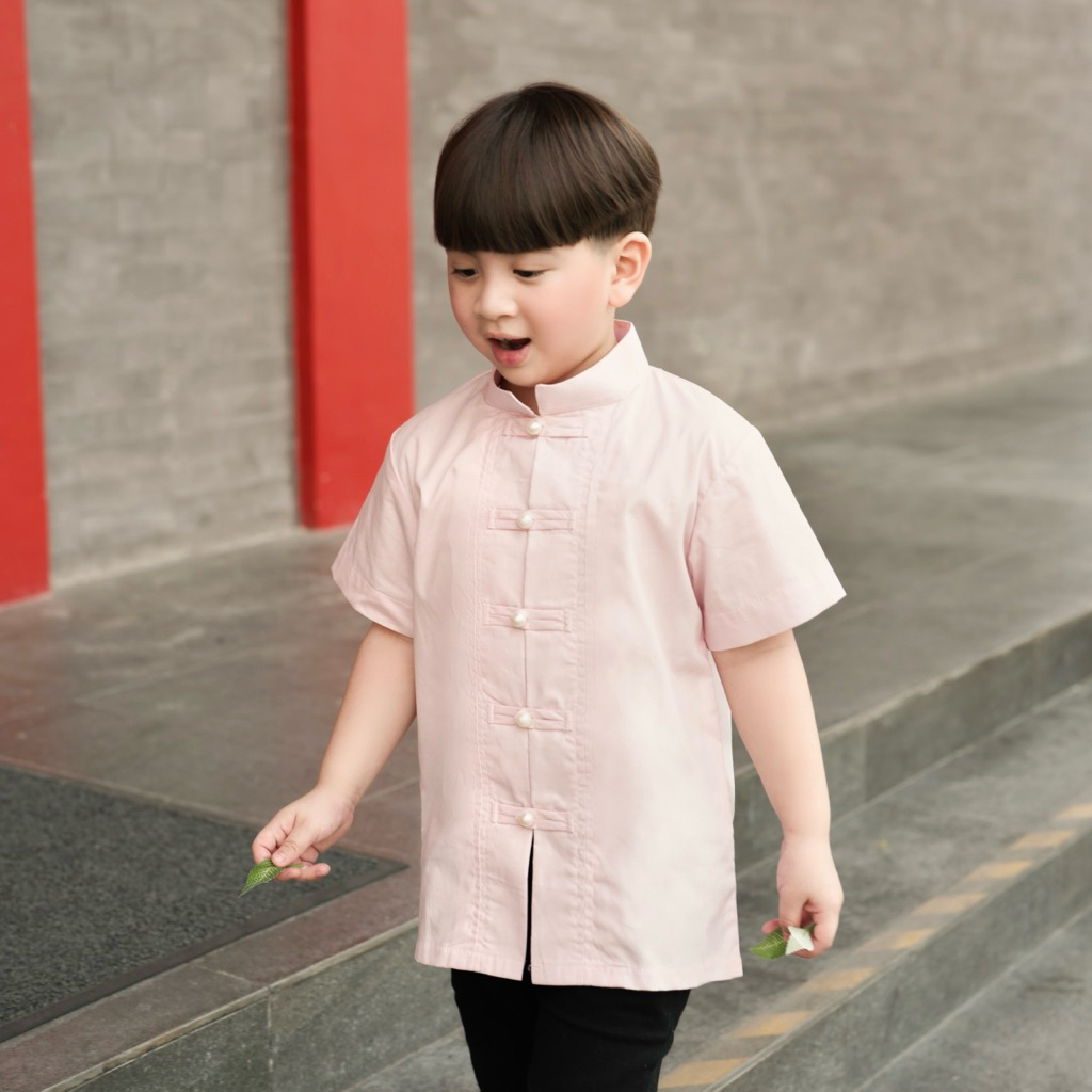 Little Jent - Theo Cheongsam | Kemeja Cheongsam Atasan Anak Laki-Laki CNY Imlek
