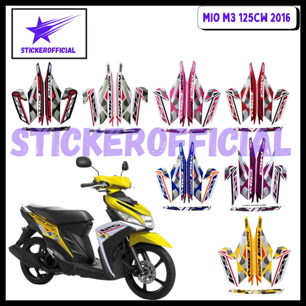 Sticker Striping Standar Motor Mio M3 125cw 2016