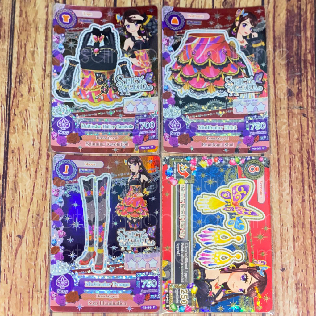 Aikatsu Ran Shibuki Premium Spicy Ageha Multicolor Set with Acc