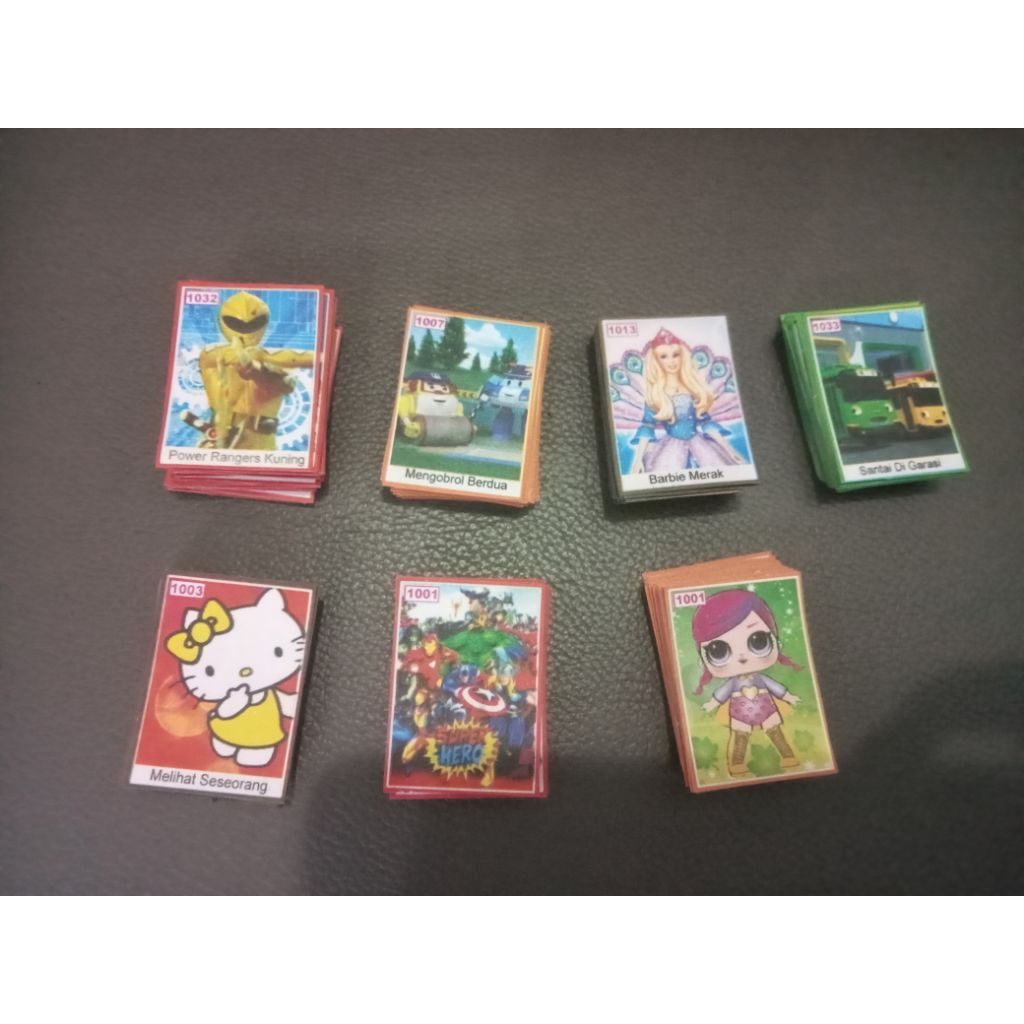 kartu kwartet gepok kecil/mainan gambar kecil