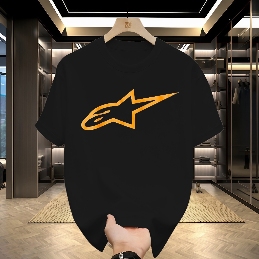 Kaos Awet Muda Alpinestars Pakaian Pria Navyorange 7032