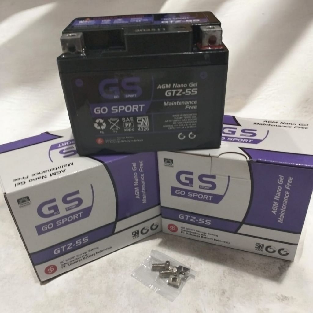 Aki GS Kering Full Maintenance Free untuk Motor Matic Honda, Yamaha, Suzuki