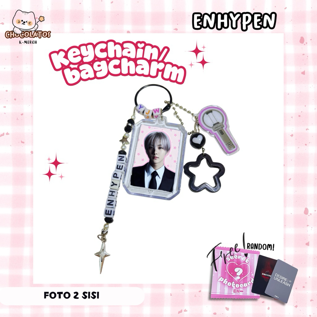 KEYCHAIN BAGCHARM ENHYPEN LIGHSTICK PINK