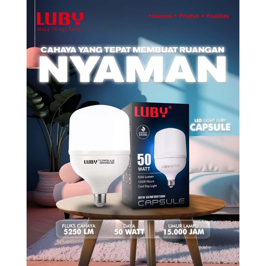 LAMPU BOHLAM LED LUBY CAPSULE 5W 10W 14W 18W 28W 38W 45W 50W GARANSI 1 TAHUN