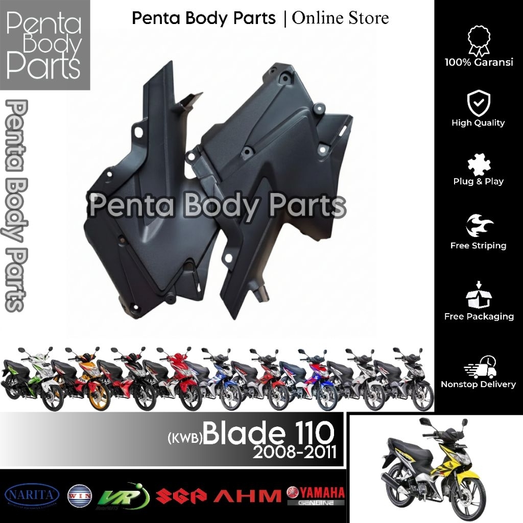 Cover LR Center Blade 110 KWB - Cover Tangki / Box Accu Kanan + Kiri Blade 110 Lama Karburator