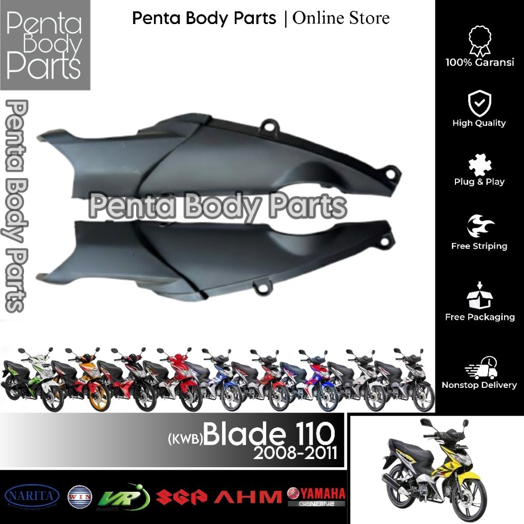 Cover Comp LR RR Body Blade 110 KWB - Sambungan Bodi Kecil Belakang Kiri + Kanan Blade Lama 110 Karb