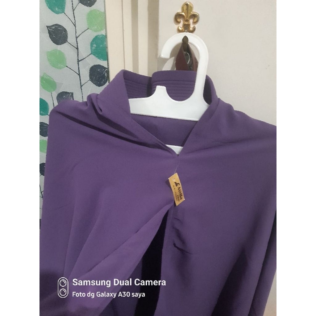 Hijab Jilbab Semi instan Ungu Terong Baru (dengan label)
