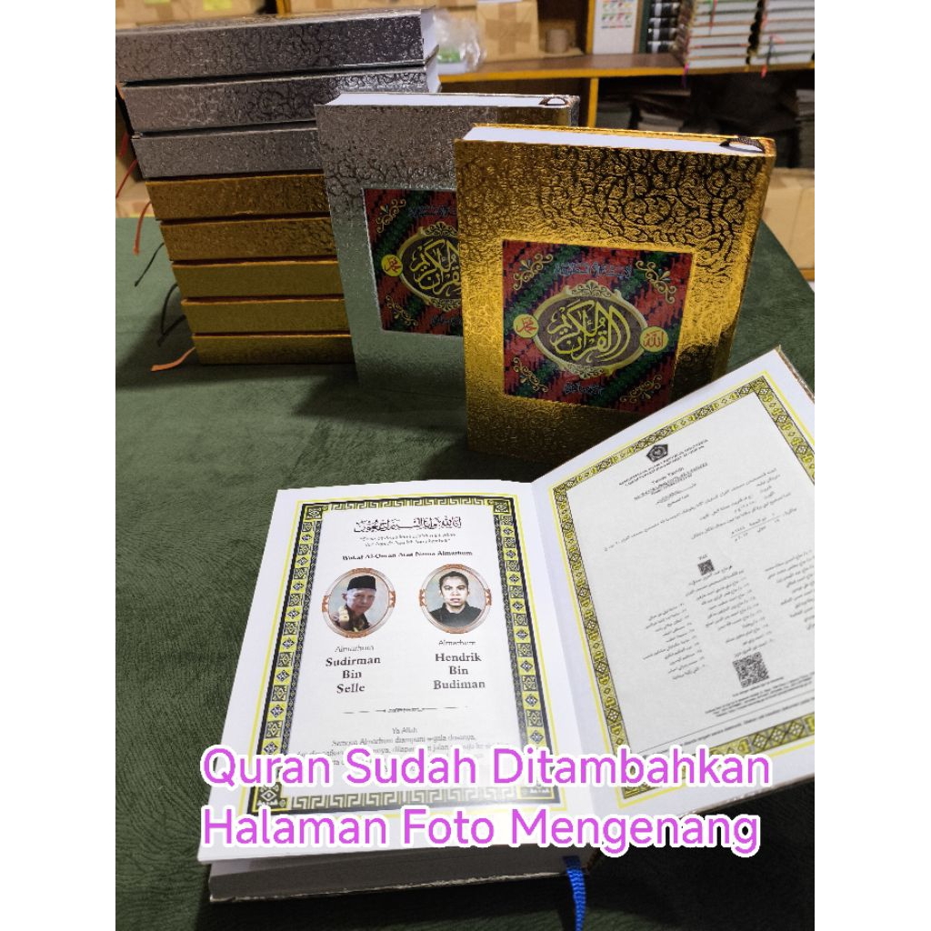 Alquran Cover Mas Gratis + Halaman Sisipan Wakaf/40 Harian Almarhum