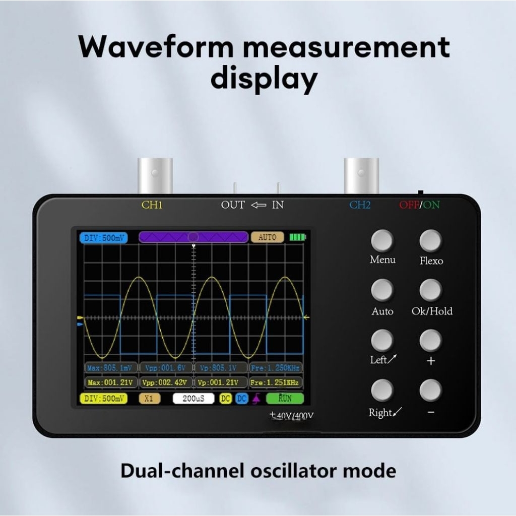 ENGINEER Osciloscope Digital 2 Chanel Lissajous mode 3.2 inch,  Digital Oskiloskop NEW