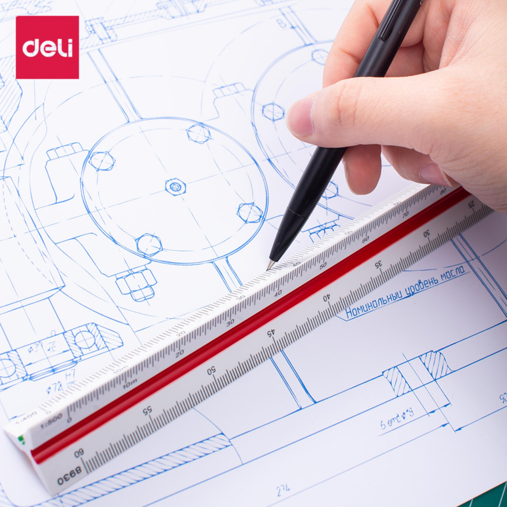 DELI Scale Ruler / Penggaris Skala 30cm 8930