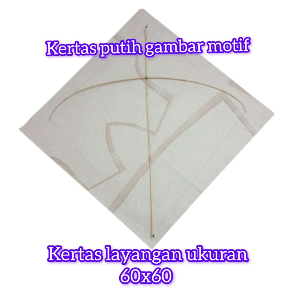 kertas layangan litho printing ukuran 60x60 1gulung 50 lembar kertas putih polos dan gambar motif  k