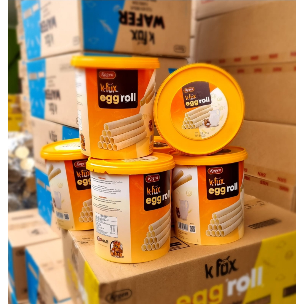 KOGEN K-FOX EGG ROLL 200 GRAM / BUTTER COOKIES 300 GRAM KALENG