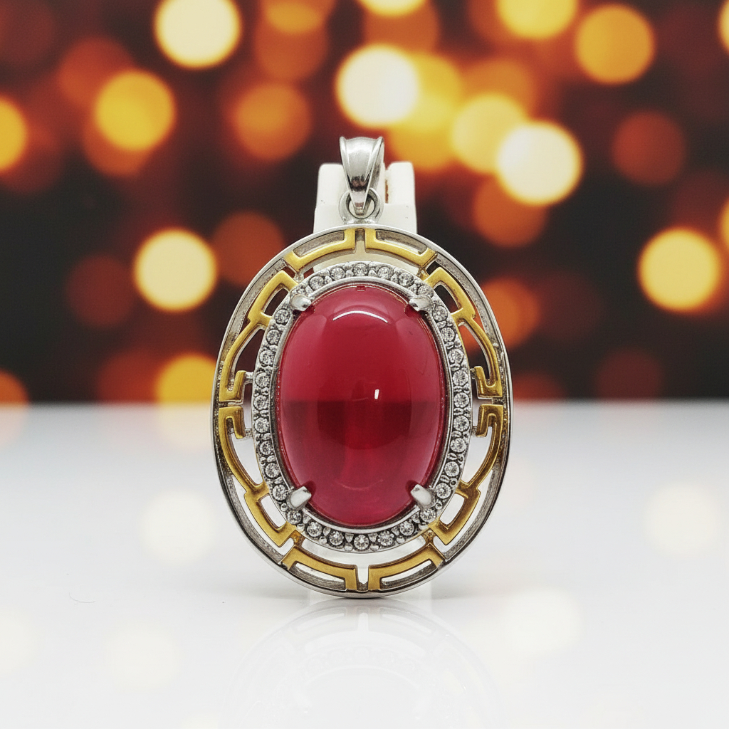 Liontin Batu Akik Merah Siam Top Quality