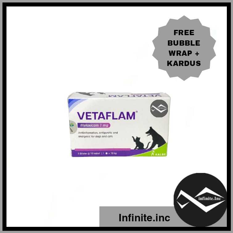 Vetaflam 1 Tablet- Meloxicam 1 Mg Antiinflam Analsik Untuk Anjing Kucing