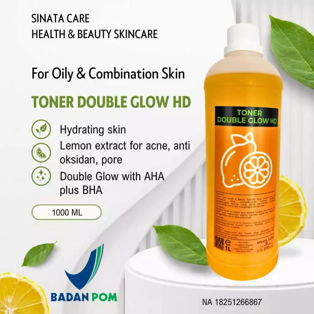 TONER DOUBLE GLOW HD LITERAN ISI 1 LITER ( TONER LEMON LITERAN BPOM)