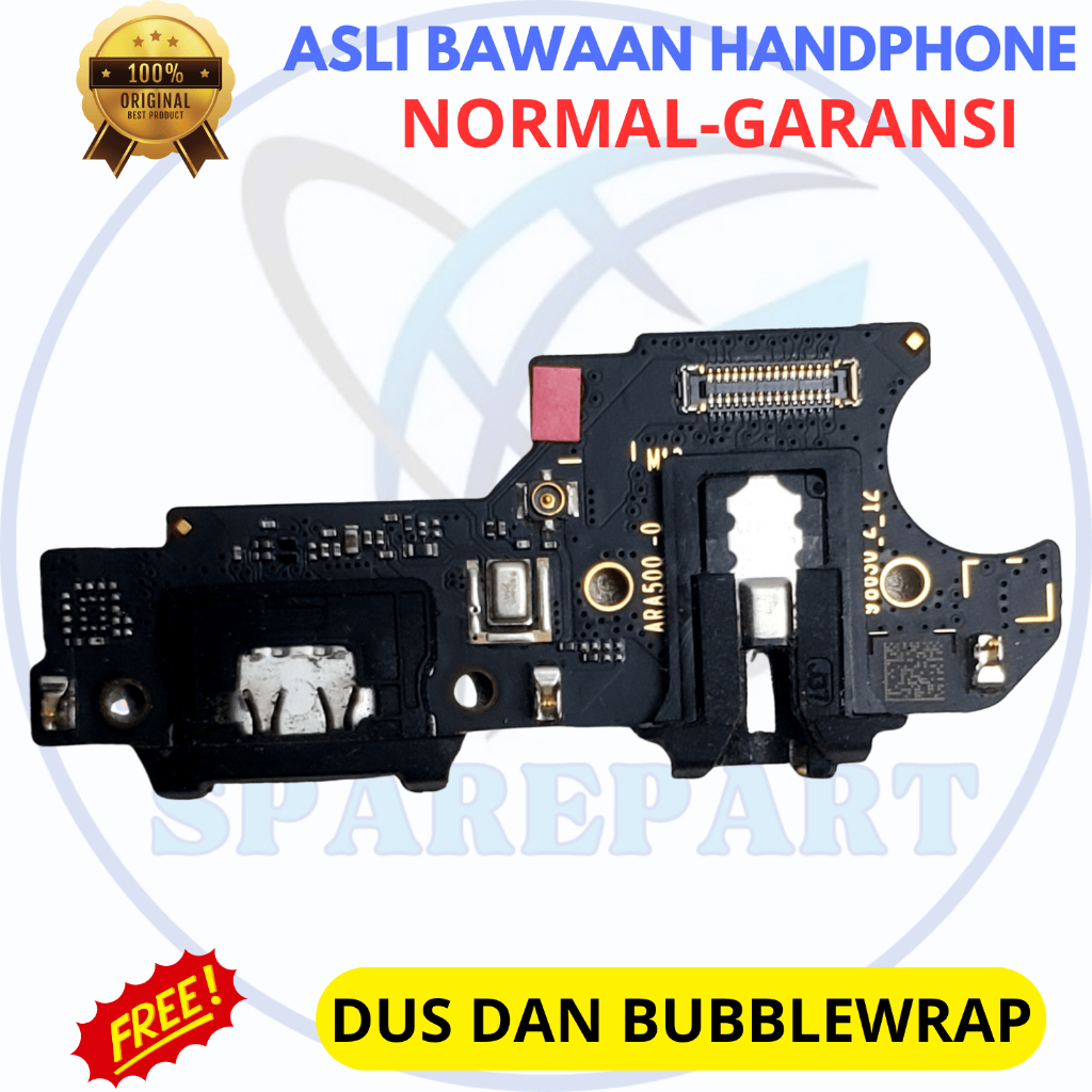 Board papan konektor cas hp Realme C15 - C12 - asli ori copotan cabutan bawaan