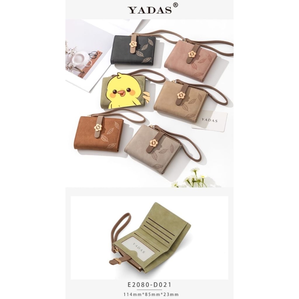 Dompet wanita YADAS lipat dua motif bunga