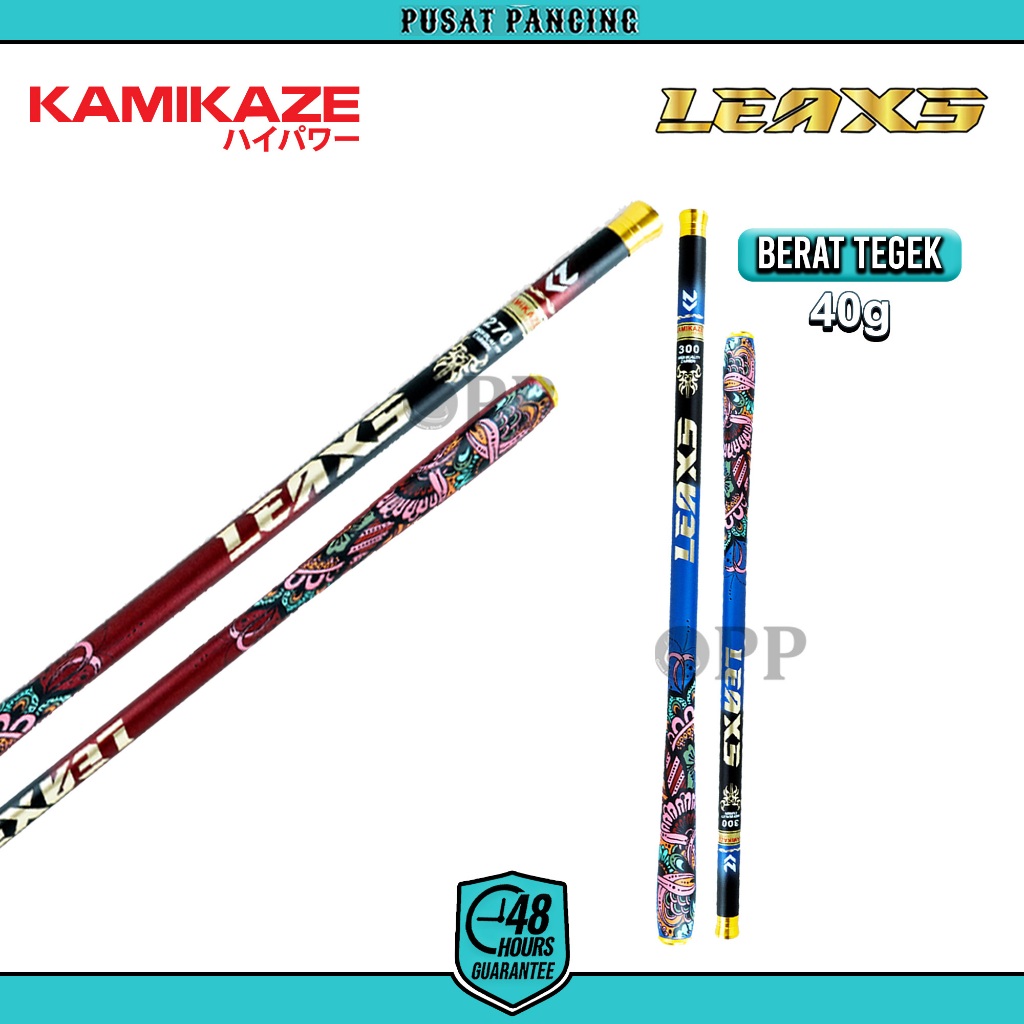 KAMIKAZE Joran Pancing Tegek LEAX 180cm - 450cm Hi-Carbon Blank Compact Size Kuat dan Ringan Joran P