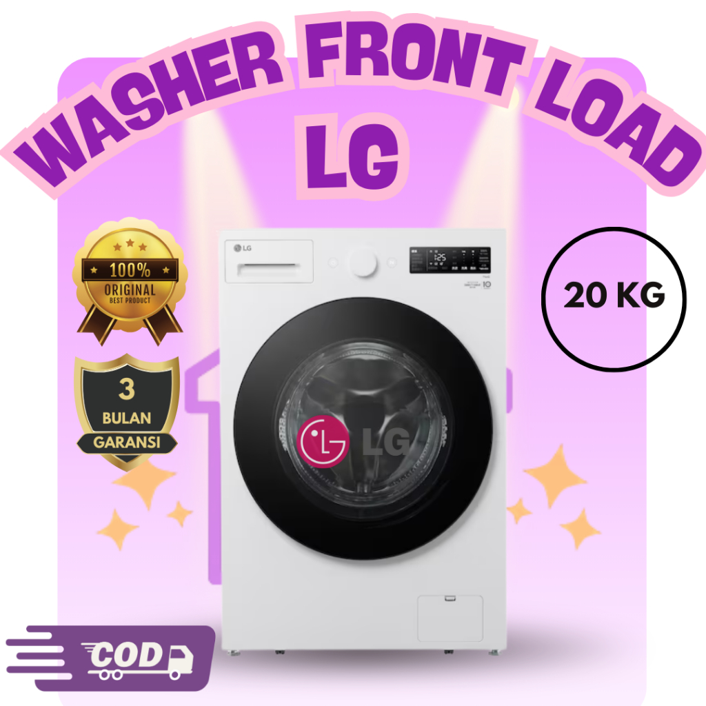 LG Mesin Cuci Front Loading F2520SNEW 20 Kg / Washer Laundry
