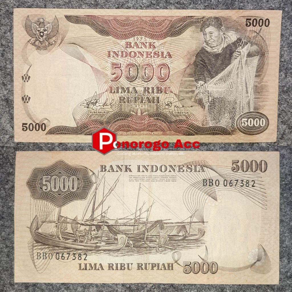 Uang Lama 5000 Rupiah Penjala Tahun 1975 Koleksi Kuno Antik