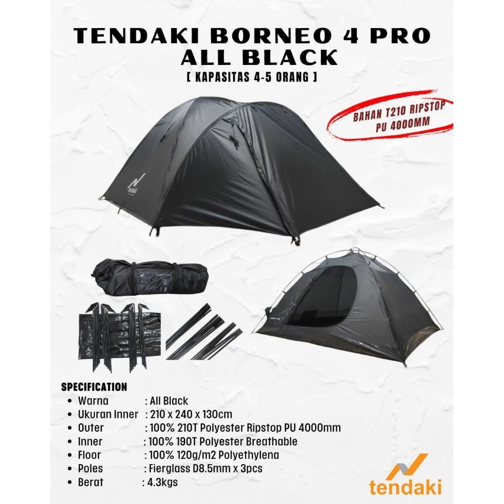 Tenda HY BC 4 - Tenda Borneo 4 / Tenda Kapasitas 4-5P