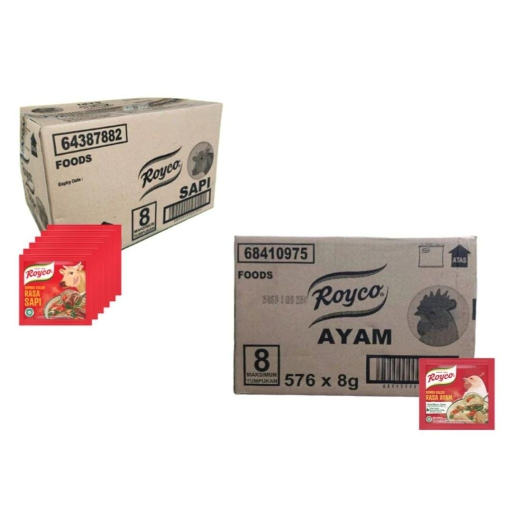 Royco Ayam Dus / Royco Sapi Dus / Royco Ayam Karton / Rocyo Dus Karton / Royco 576 x 8g