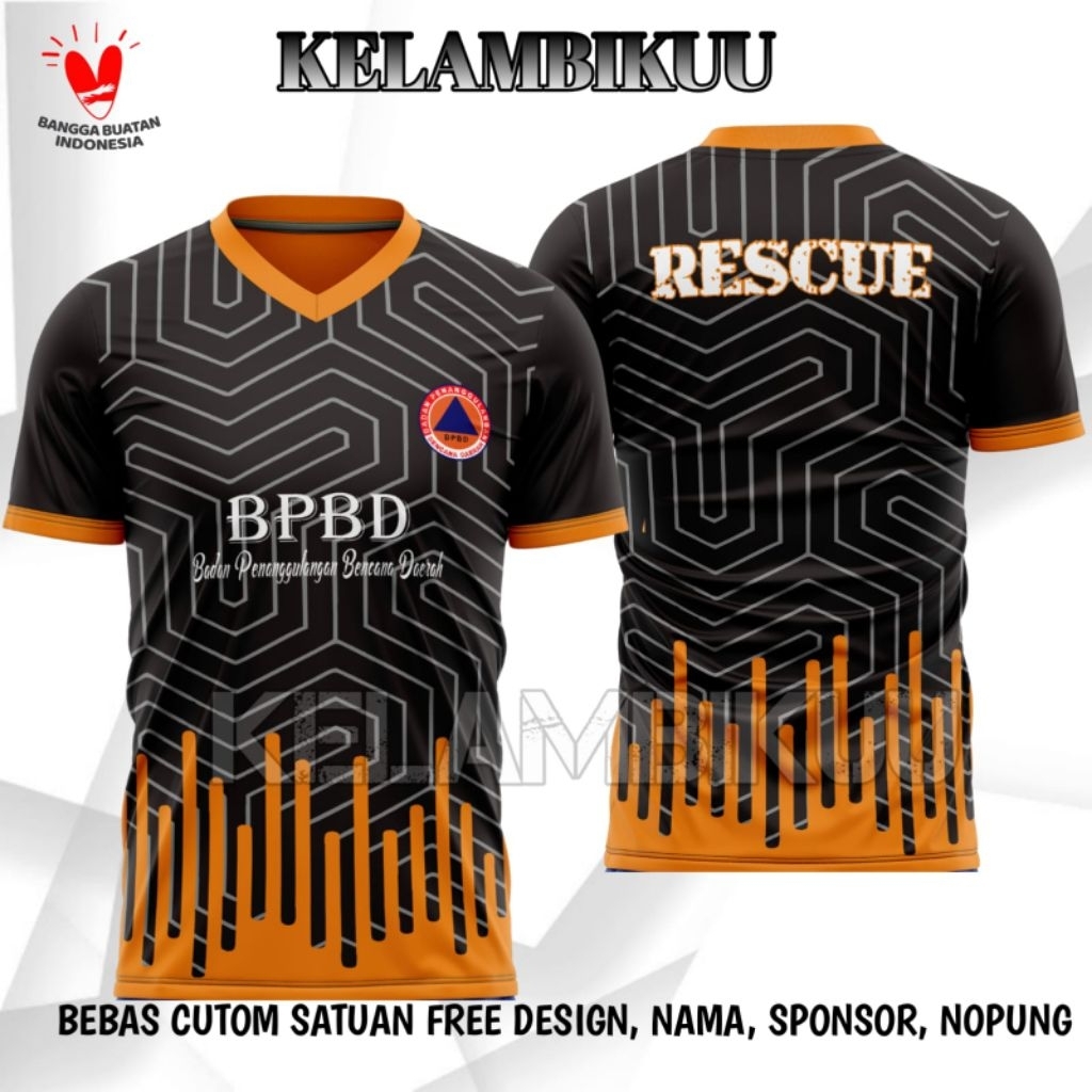 KAOS Jersey BPBD CUSTOM/BAJU KAOS BPBD MURAH/KAOS JERSEY BADAN PENANGGULANGAN BENCANA DAERAH BPBD