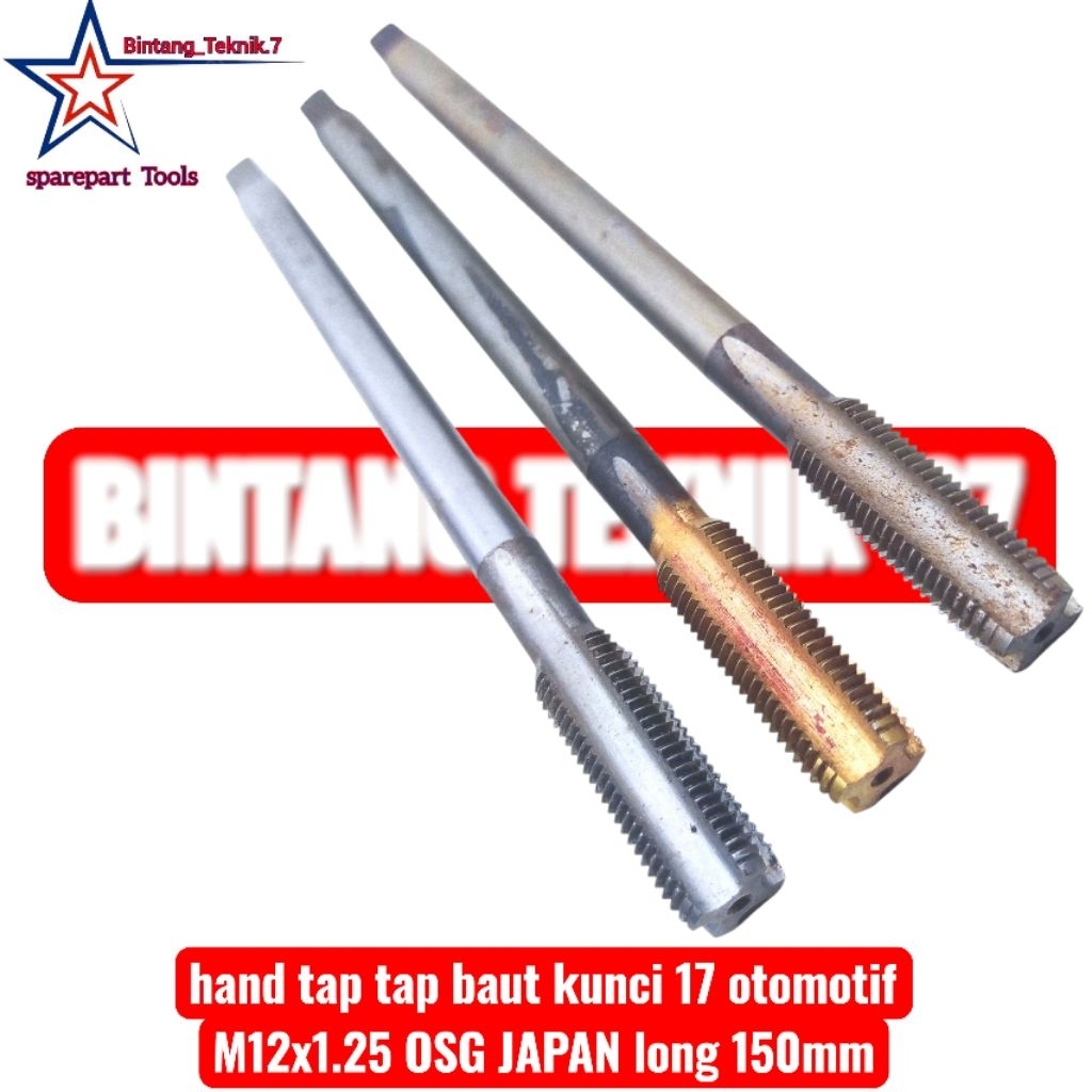 Tap M12 x 1.25 Tap Baut 17 Panjang 150mm OSG Bukan Yamawa