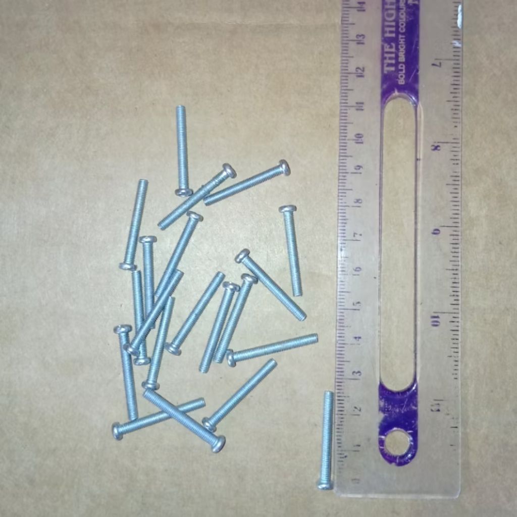 10 pcs baut 3mm baut M3x25mm kepala bulat baut