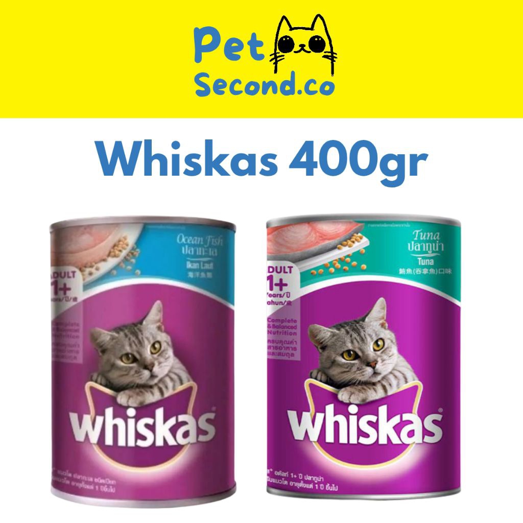 GROSIR Whiskas Makanan Kucing Basah Kaleng 400gr - Whiskas Wet Food Adult 1+ Ocean Fish & Tuna