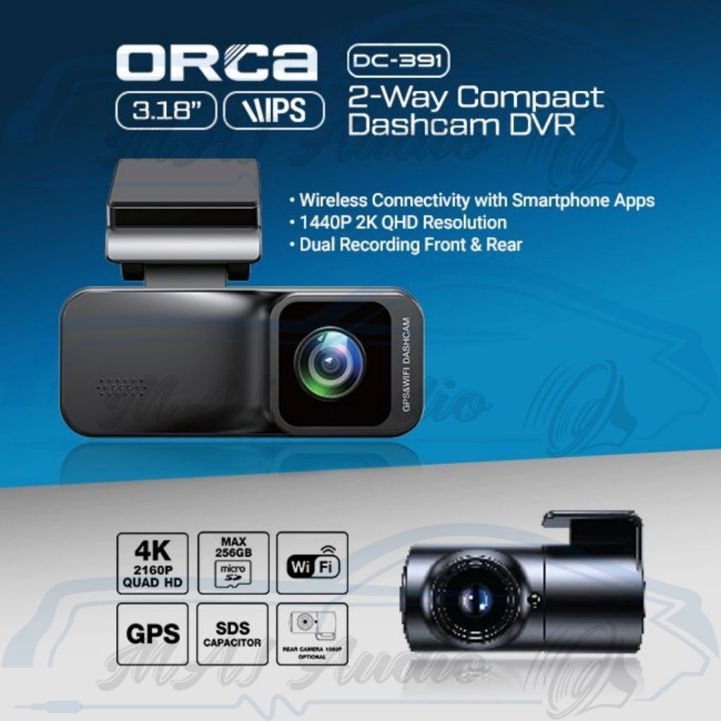 ORCA DC-391 Dashcam DVR 2-Way Compact