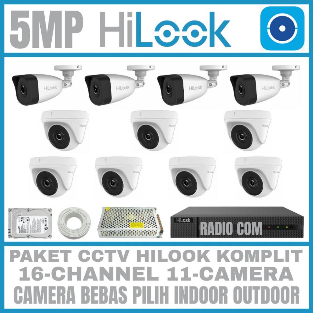 PAKET CCTV HILOOK 5MP 16 CHANNEL 12 CAMERA TURBO HD KAMERA CCTV
