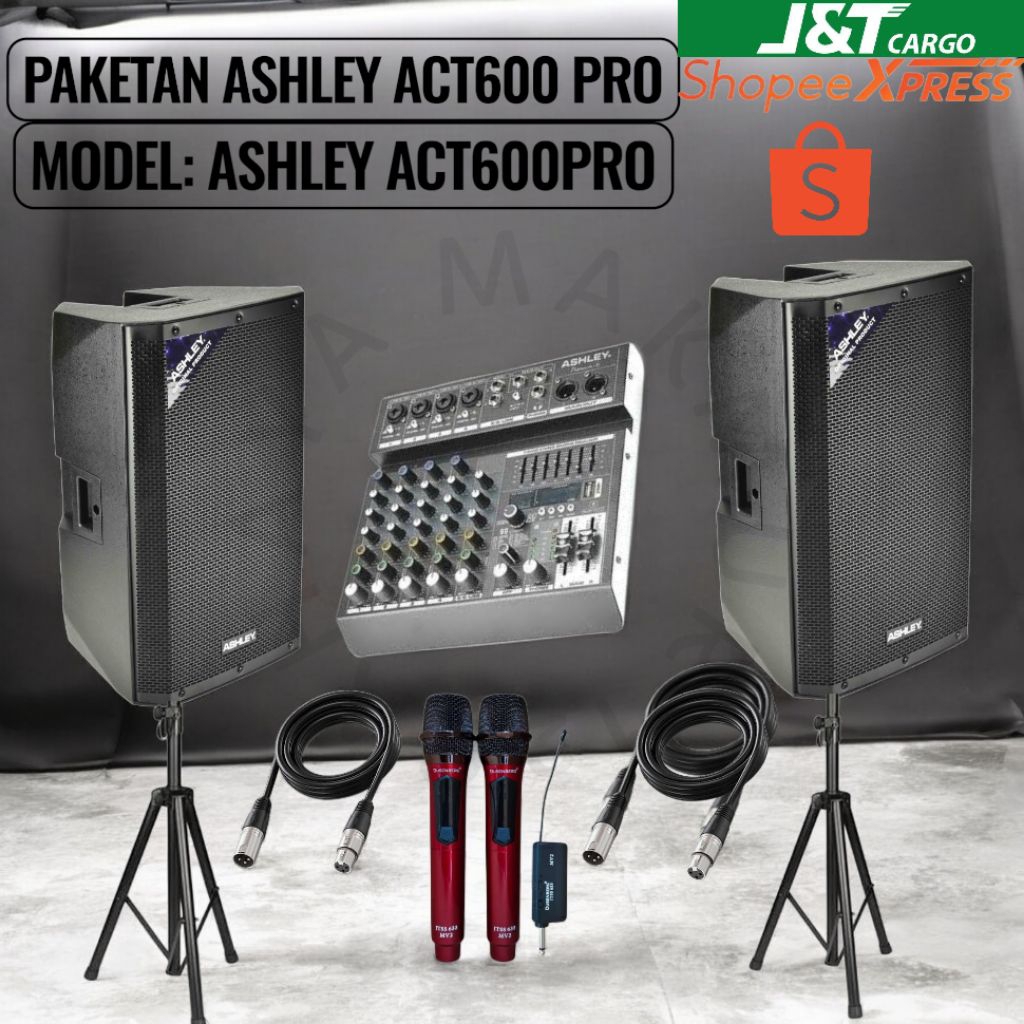 paket speaker ashley 15 inch Act600Pro komplit Siap pakai