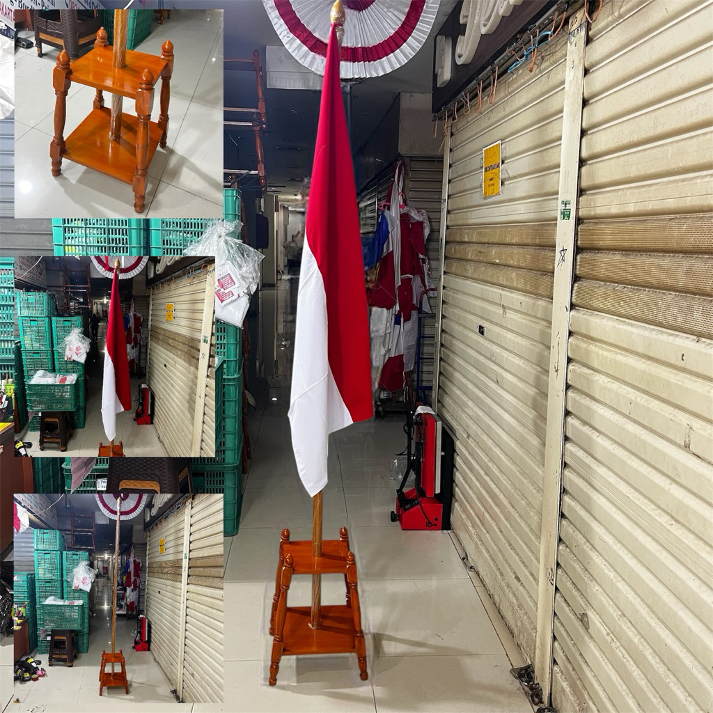 Lancar Jaya Advertising Tiang Bendera Pataka/Tiang Bendera Ruangan Set/Tiang Bendera Premium/Tiang B