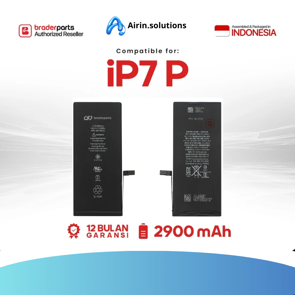 BATERAI IPHONE 7P / IPHONE 7 PLUS BRADERPARTS ORIGINAL DAN BERGARANSI.