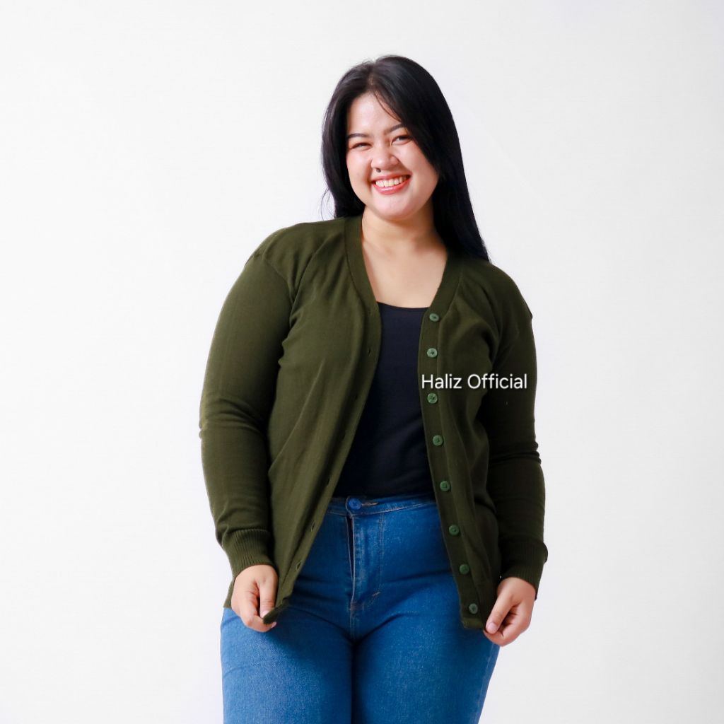 Haliz Lucy - Cardigan Knitwear Oversize Wanita | Jumbo Ld 120 - 140 cm Sweater Kekinian Korean Style