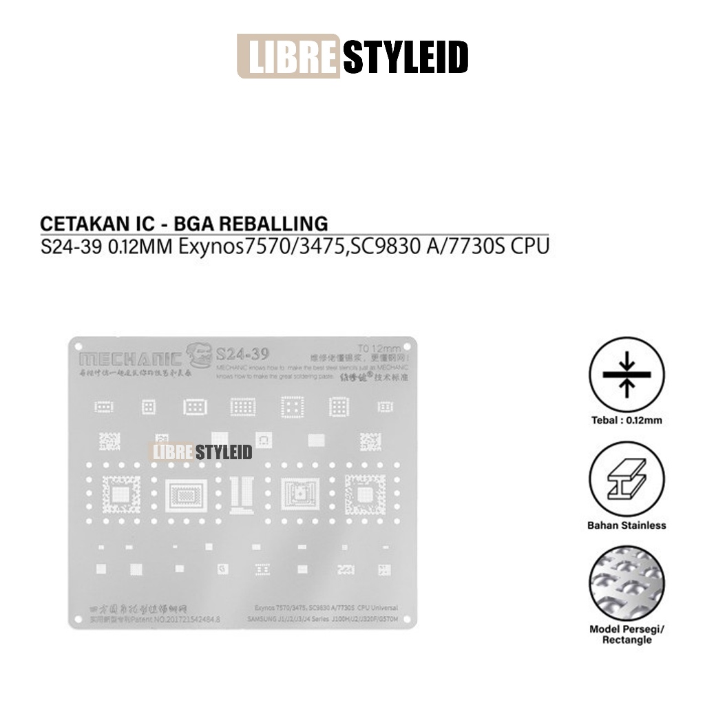 MECHANIC S24-39 CETAKAN IC 0.12M Exynos7570/3475,SC9830 A/7730S CPU Universal For Samsung J1/J2/J3/J