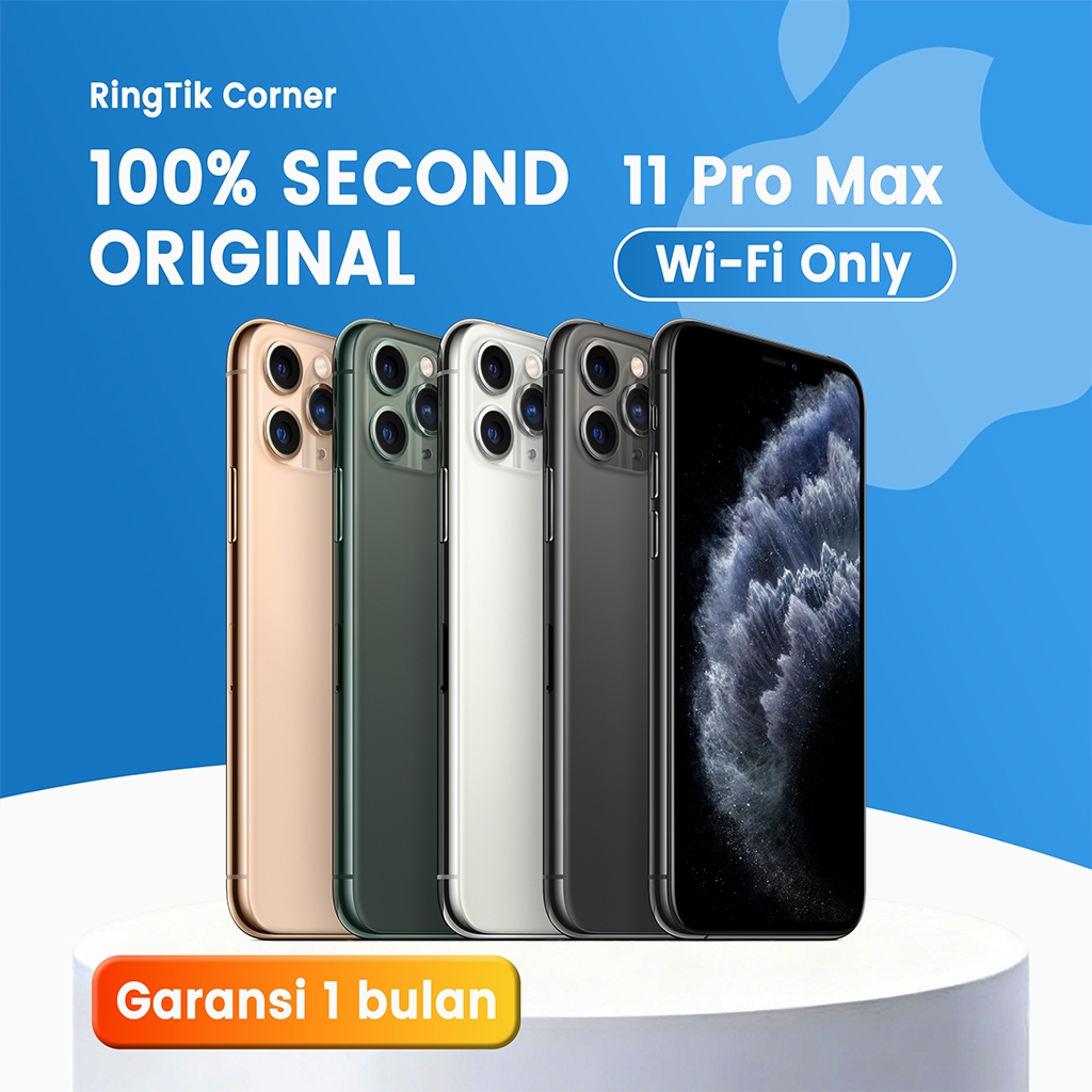iPhone 11 PRO MAX WIFI ONLY 64GB/256GB/512GB Bekas Second Original Mulus Fullset Game&Live
