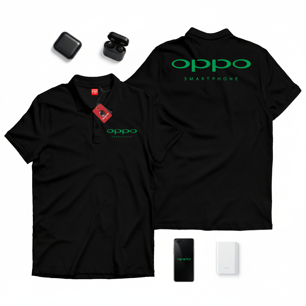 SAKAZUKI PoloShirt Kaos Kerah Polo Oppo Gadget Logo Handphone Smartphone