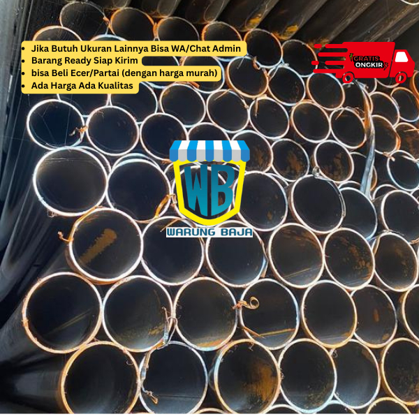 Besi Pipa Hitam 5" - pipa hitam 5 inch - pipa besi - warungbaja - pipa hitam lima inch
